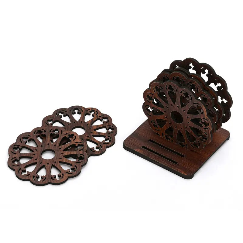 Handcrafted Wooden Tea Coaster Set