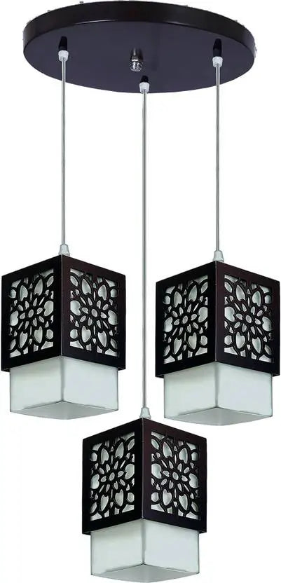 3 in 1 Ceiling Hanging Lamp with Floral Cut-Out Design