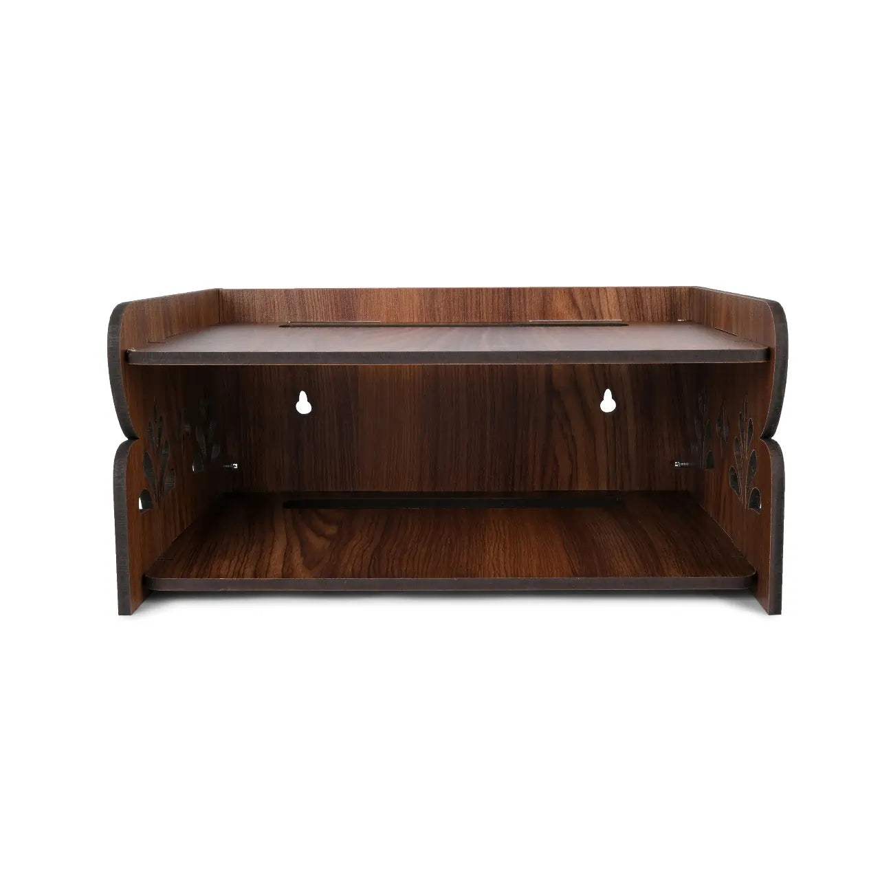 Wooden Wall-Mounted Set-Top Box Holder with Cable Management