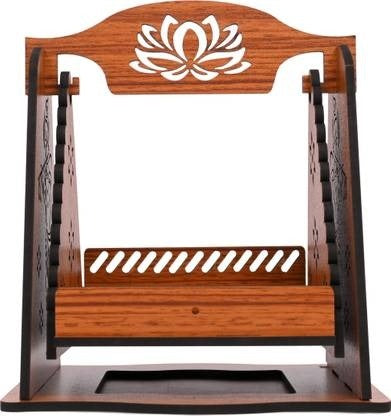Traditional Wooden Jhula - Devotional Krishna Swing