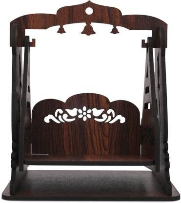 Traditional Wooden Jhula - Devotional Krishna Swing