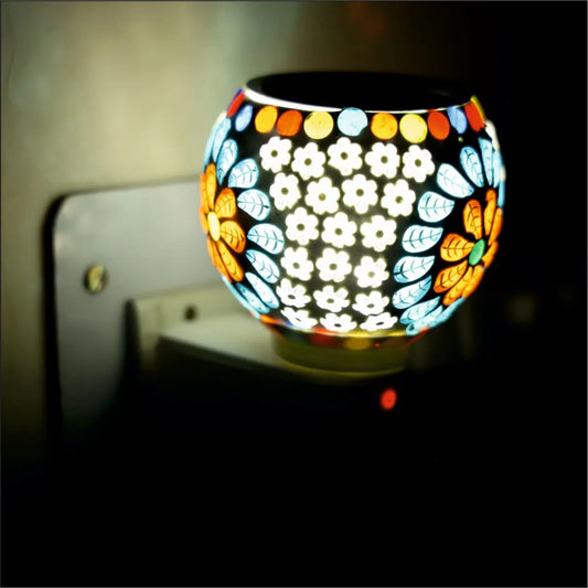 Glass Electric Kapoor Dani with Night Lamp