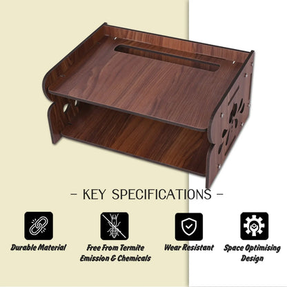 Wooden Wall-Mounted Set-Top Box Holder with Cable Management