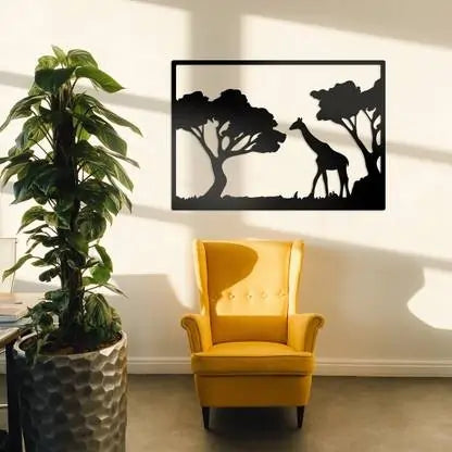 Nature-Inspired  Wall Art - Deer & Forest Crescent Moon Decor