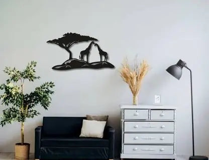 Nature-Inspired  Wall Art - Deer & Forest Crescent Moon Decor
