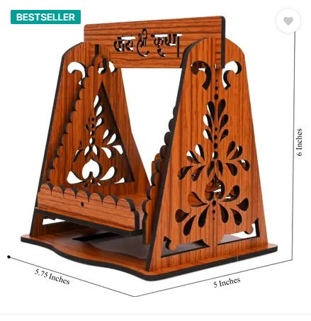 Traditional Wooden Jhula - Devotional Krishna Swing