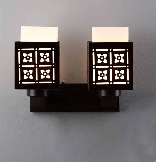 Double Box Wall Lamp with Floral Pattern for Modern Homes