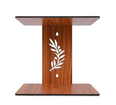 Wooden Wall Stand with Cutout Leaf Design – Multipurpose Shelf for Home