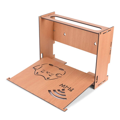 Wooden Wall-Mounted Wi-Fi Router Stand with Cable Management