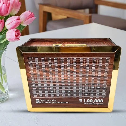 Golden Piggy Bank – ₹1,00,000 Savings Challenge Box