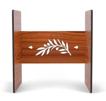 Wooden Wall Stand with Cutout Leaf Design – Multipurpose Shelf for Home