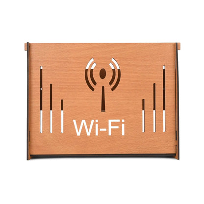 Wooden Wall-Mounted Wi-Fi Router Stand with Cable Management
