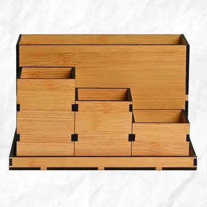 Premium Wooden Desk Organizer with Smartphone Dock - Declutter Your Workspace