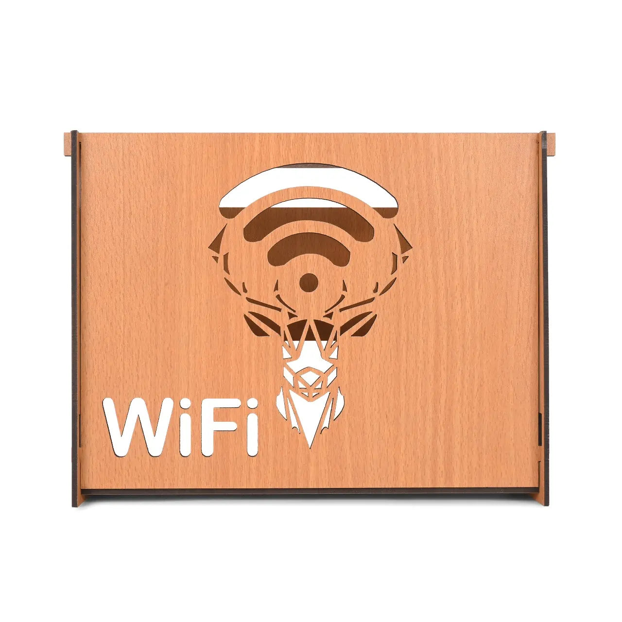 Wooden Wall-Mounted Wi-Fi Router Stand with Cable Management