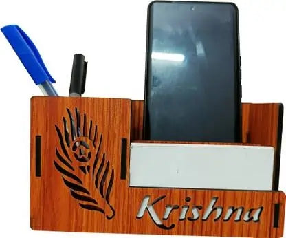 Premium Wooden Desk Organizer with Smartphone Dock - Declutter Your Workspace