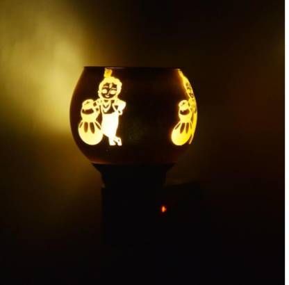 Glass  Electric Kapoor Dani with Night Lamp
