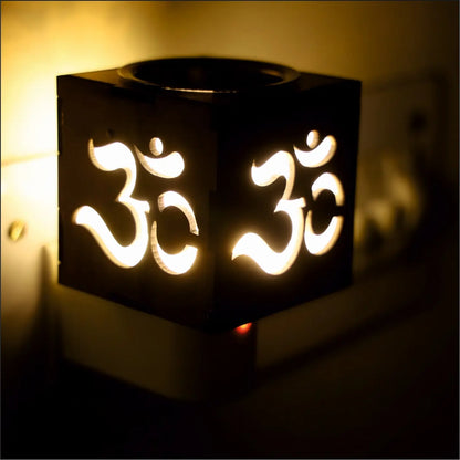 Wooden Electric Kapoor Dani with Night Lamp
