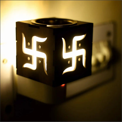 Wooden Electric Kapoor Dani with Night Lamp