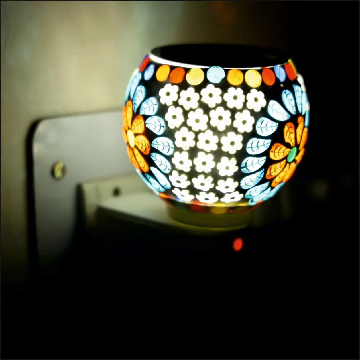 Glass  Electric Kapoor Dani with Night Lamp